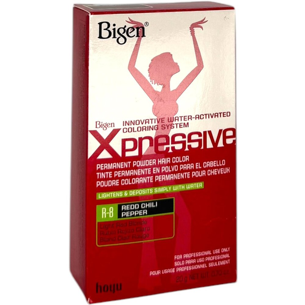Bigen Xpressive R-8 Red Chili Pepper Permanent Powder Hair Color Water-Activated